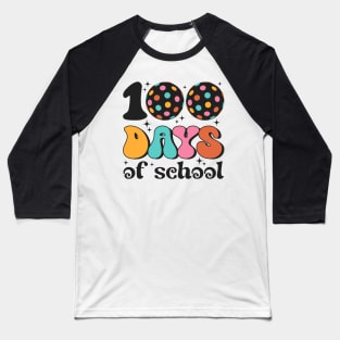 100 days of school Disco Ball Retro Design Baseball T-Shirt